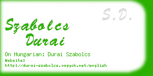 szabolcs durai business card